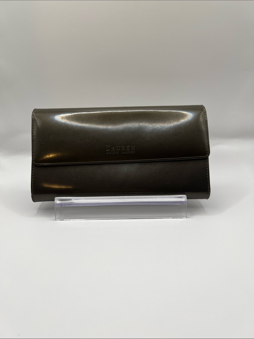 Lauren Ralph Lauren Olive Leather Continental Wallet